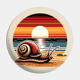 Snail on a beach during sunset Pin