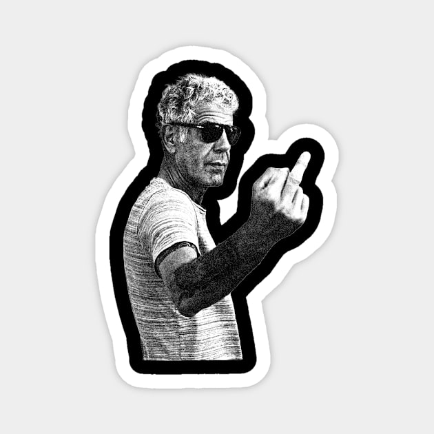 Anthony Bourdain middle finger pose Magnet by SYNDICATE WORLD