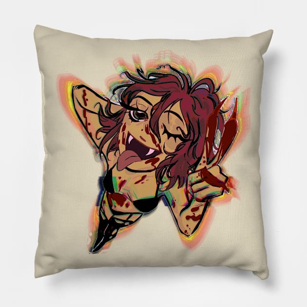 Bloody Girl Pillow by snowpiart