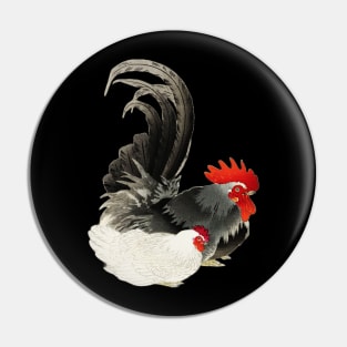 Painted Rooster and Hen Pin