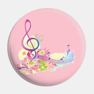 Musical Flowers Pin