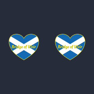 Bridge of Weir Scotland UK Scotland Flag Heart T-Shirt