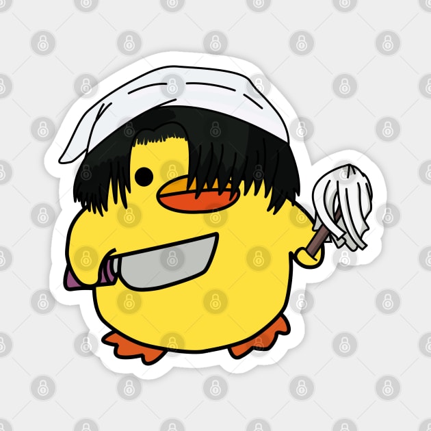 Levi mister clean, duck with knife! Magnet by Anime Meme's