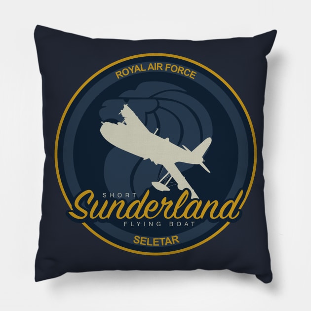 Short Sunderland Flying Boat - RAF Seletar Singapore Pillow by TCP