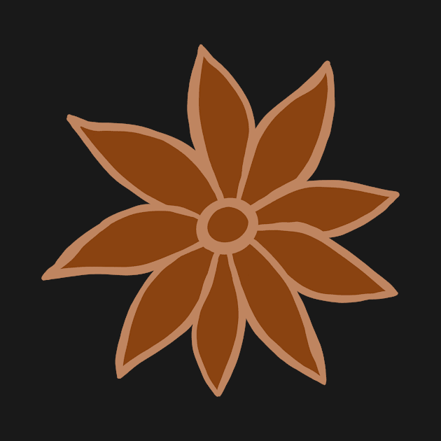 70's Inspired Brown Flower by lilydlin