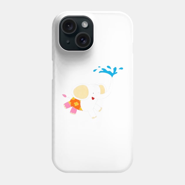 Hand Drawn Funny Baby Elephant Phone Case by Mako Design 