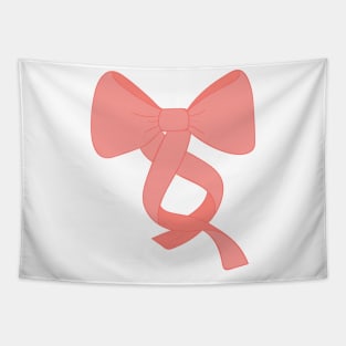 Coral Colored Ribbon/Bow Tapestry