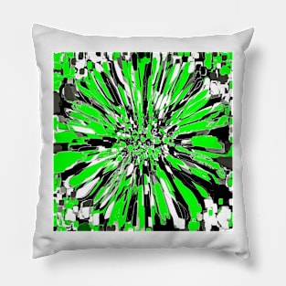 Dahlia Flower Green Pillow