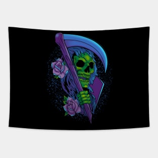 Grim Reaper and Roses Tapestry