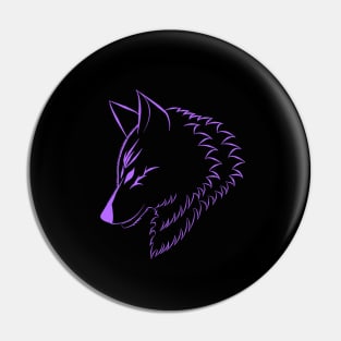 Purple wolf head Pin