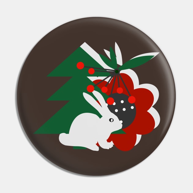Christmas bunny Pin by CocoDes