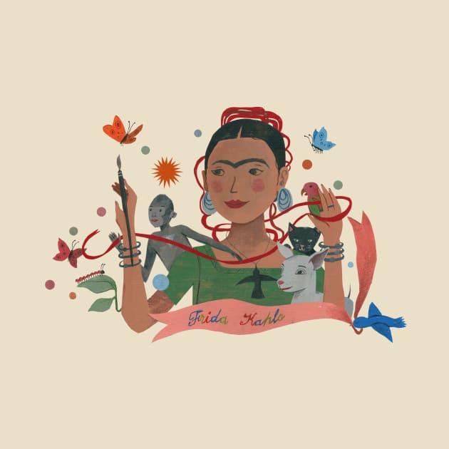 Frida Kahlo & Pets 2 by John Parra Art