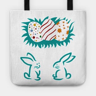 Cute Bunnies Easter Egg Hunt on Easter Day Tote