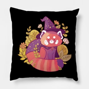 Cute red panda wizard Pillow
