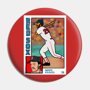 Wade Boggs - Homer at the Bat Inspired Red Sox Baseball Card Parody Tee Pin