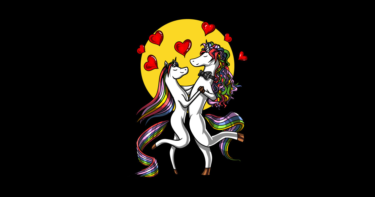 Unicorn Couple Unicorn Couple Sticker TeePublic