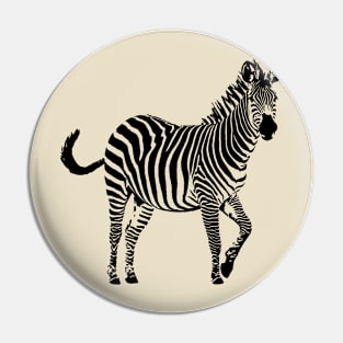 Frisky Zebra in Black and White | African Wildlife Pin