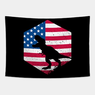 Funny Dinosaur USA Flag Patriot Tapestry