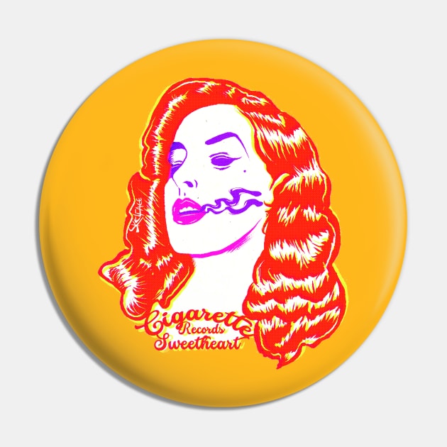 Cigarette Sweetheart Records - Bombshell print Pin by stuffbyskelface