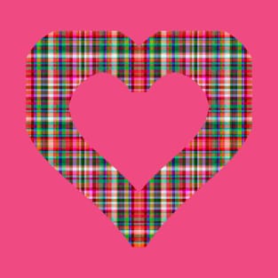 A hole in my Heart for you in tartan T-Shirt