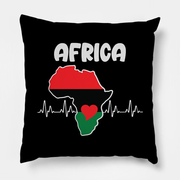 Africa, Heartbeat, Black History, African American History Pillow by UrbanLifeApparel