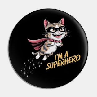 A vibrant and humorous anime-style painting of a flying cat superhero (4) Pin