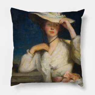 Symphony In Pink And White by George Elgar Hicks Pillow