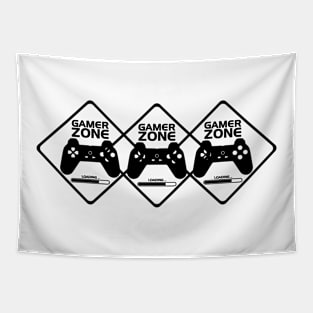 Gamer Black Minimalist Aesthetic Design Tapestry