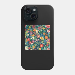 Cheerful Wildflowers, Blue, Red, Orange, Pink, and Yellow Flowers Phone Case