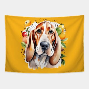 Cute dog and fruits basset hound dog gifts for all Tapestry