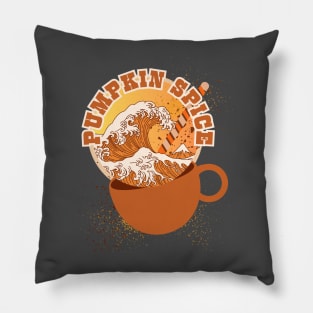 GREAT WAVE OF PUMPKIN SPICE, SUGAR CANDY SWIZZLE STYLE Pillow