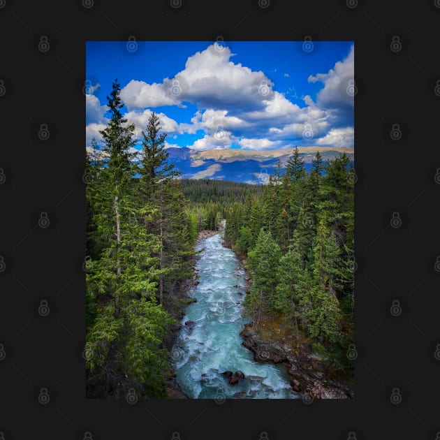 Jasper National Park River Flowing Towards the Mountains V1 by Family journey with God