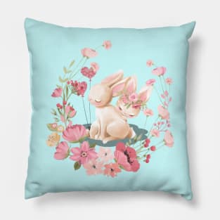 Romantic Rabbit Couple In Valentine Pillow