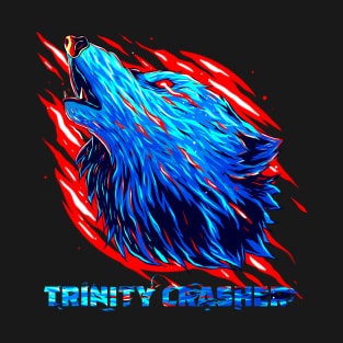 Trinity Crasher Red and blue a Cool full Wolf tee T-Shirt