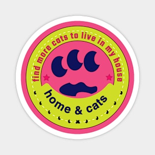 home & cats v3 Magnet