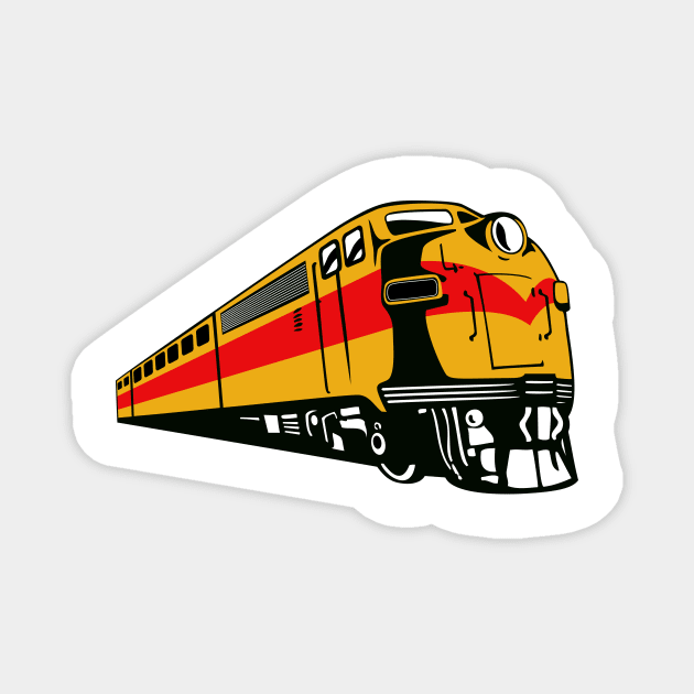 Vintage Freight Train Retro Magnet by retrovectors