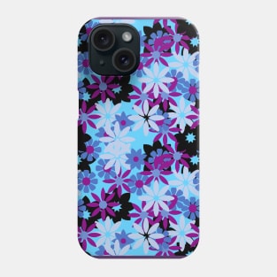 Floral pattern with leaves and flowers doodling style Phone Case