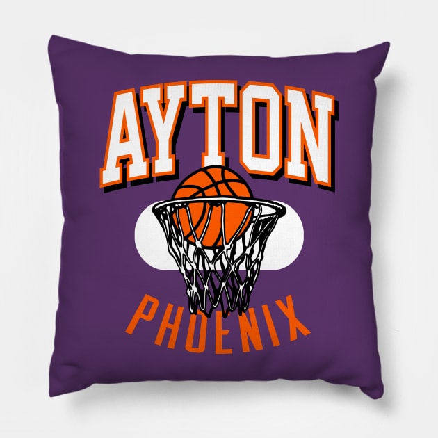 Ayton Phoenix Retro Basketball Pillow by funandgames