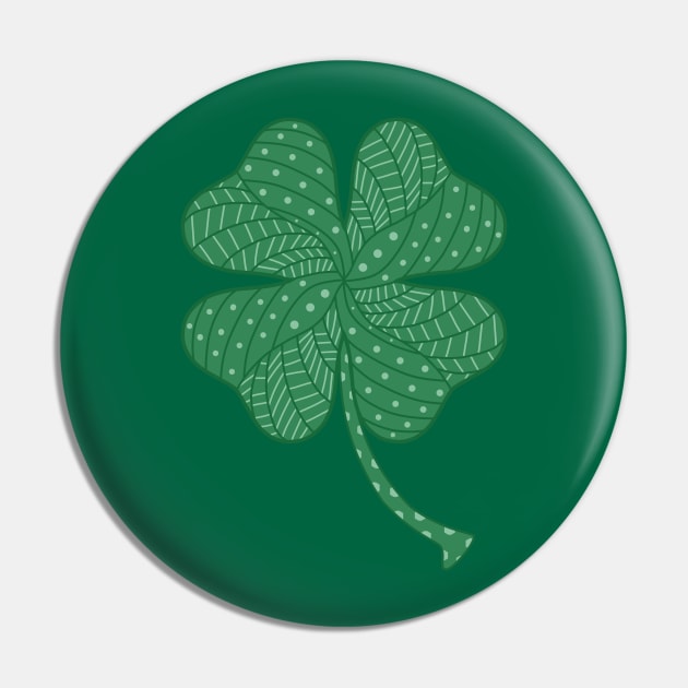 Irish Shamrock Pastel Design Pin by KritwanBlue