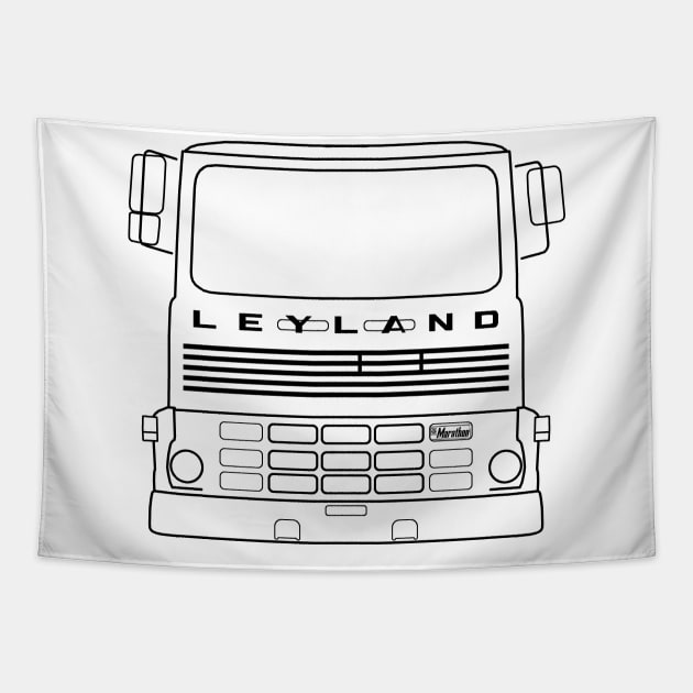 Leyland Marathon classic truck outline graphic (black) Tapestry by soitwouldseem