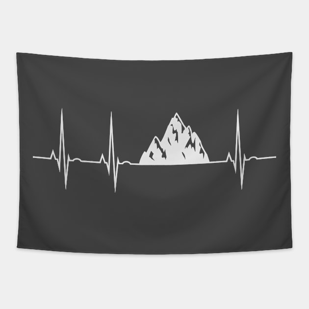 Nature Mountains heartbeat Ski snowboard Hiking Tapestry by MrTeee