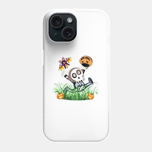 Cute Trick or Treat Bat Attack on Crazy Skeleton Child Phone Case