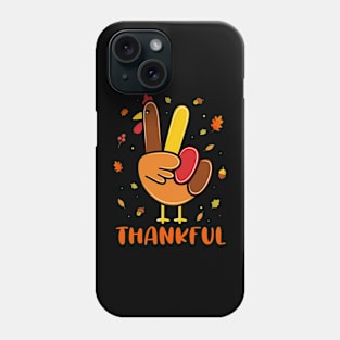 Cute Peace Love Turkey Hand Sign Thankful Happy Thanksgiving Phone Case