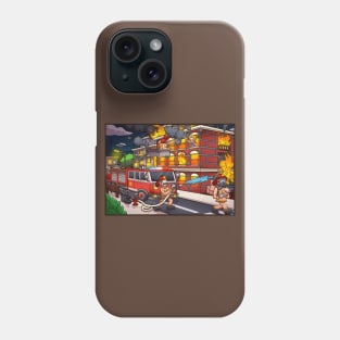 Cartoon Firefighters Saving People Phone Case