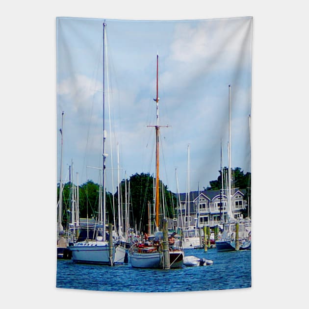 Wickford RI - Village Dock Tapestry by SusanSavad