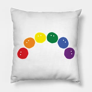 Mystery Faces Rainbow Pride Curve Pillow
