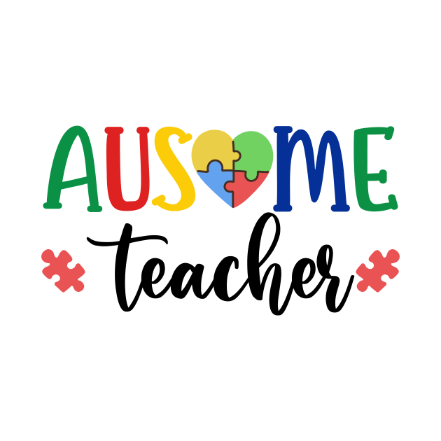 AUSOME Teacher Autism Awareness Gift for Birthday, Mother's Day, Thanksgiving, Christmas by skstring