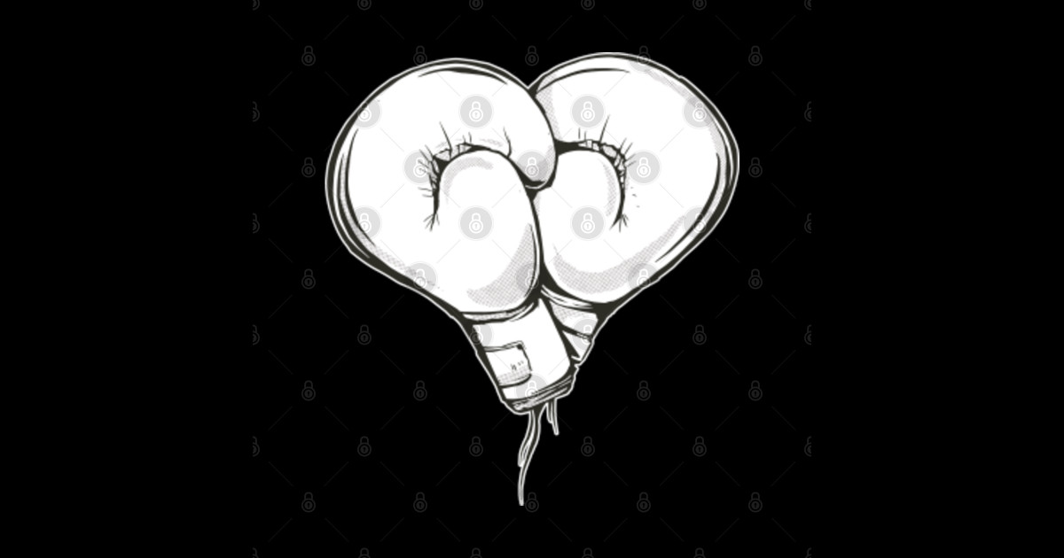 Boxing Gloves Heart Boxing Gloves Heart Sticker TeePublic