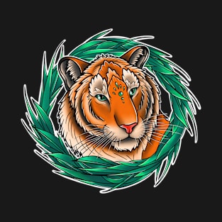 Round Grass Tiger T-Shirt