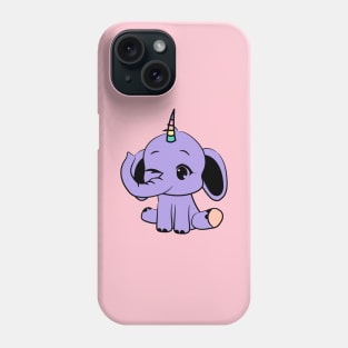 Elephanticorn, the combination of an adorable baby elephant and a unicorn Phone Case